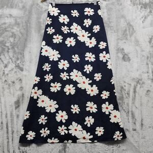 Freelance Skirt Womens S Blue White Floral Midi A-Line Preppy Modest Side Zip